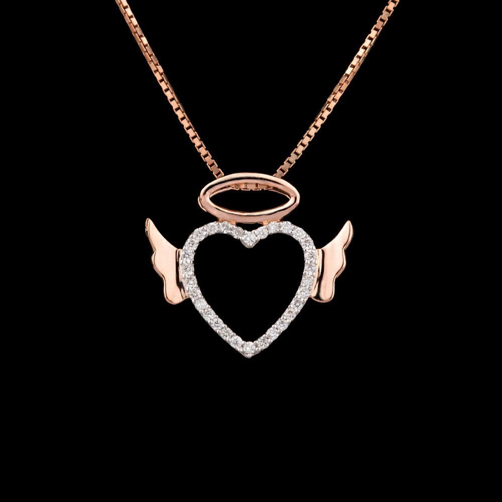 14K Rose Gold Diamond Pendant - 0.2ct SI-GH