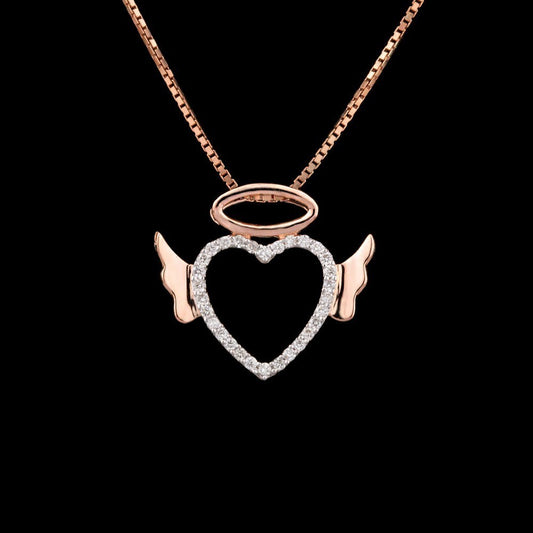 14K Rose Gold Diamond Pendant - 0.2ct SI-GH