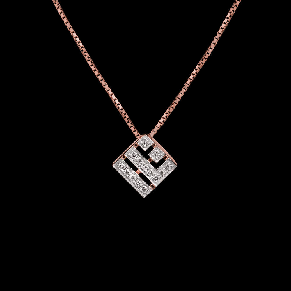 14K Rose Gold Diamond Pendant - 0.13ct SI-GH