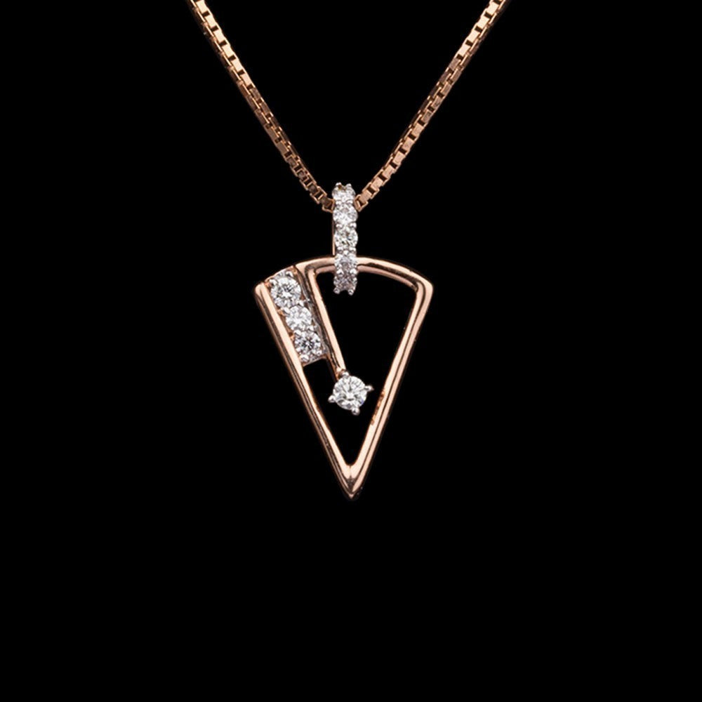 14K Rose Gold Diamond Pendant - 0.16ct VS-IJ