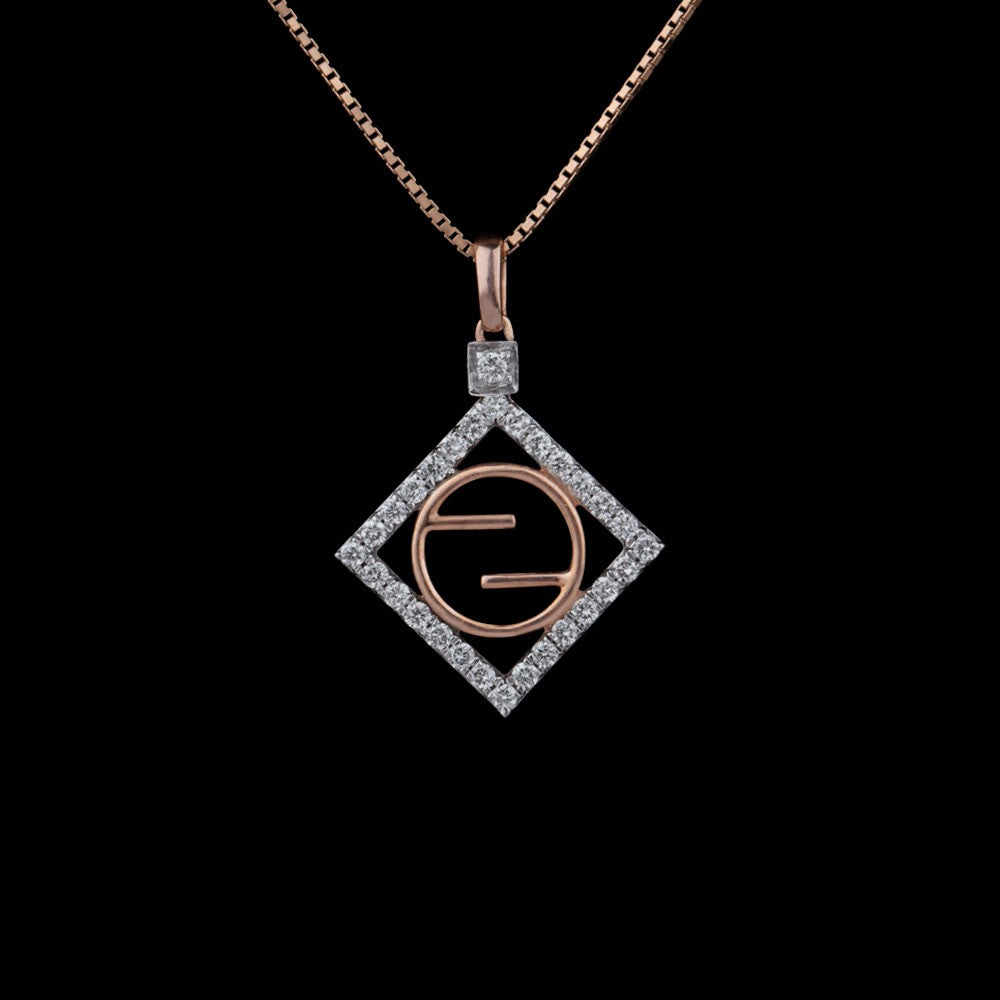 14K Rose Gold Diamond Pendant - 0.43ct SI-IJ