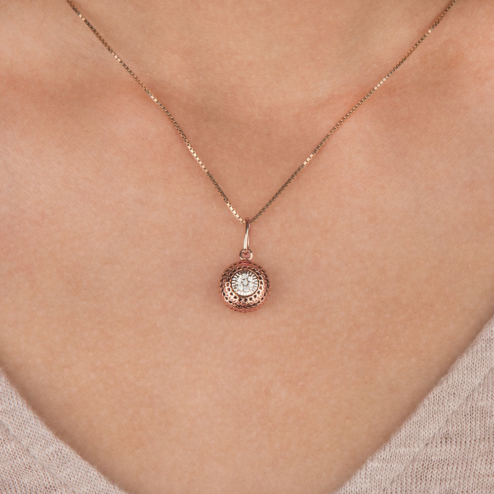 18K Rose Gold Diamond Pendant - 0.05ct VS-GH