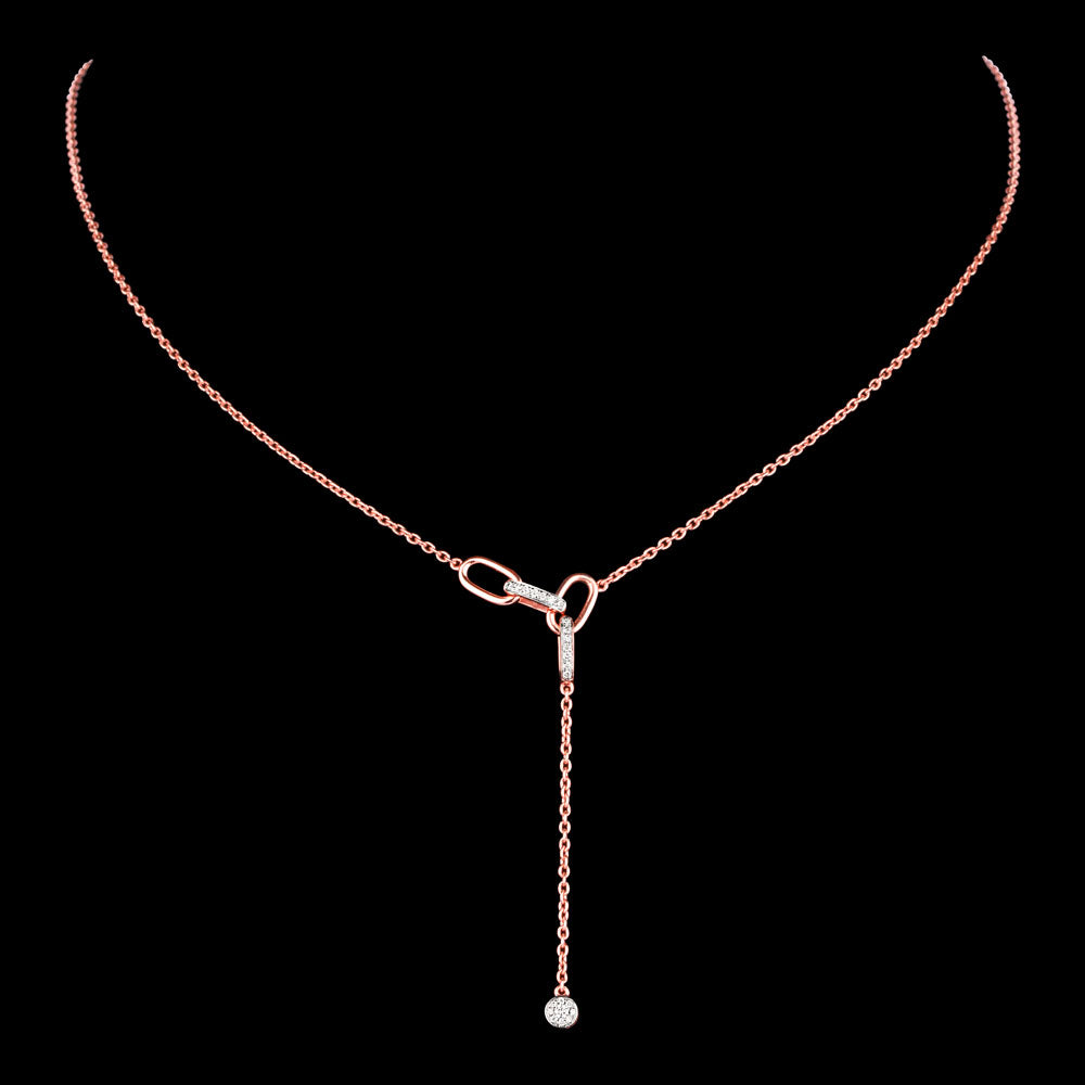 14K Rose Gold Diamond Pendant - 0.104ct VS-SI-GH