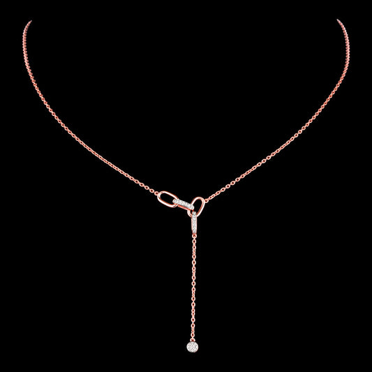 14K Rose Gold Diamond Pendant - 0.104ct VS-SI-GH