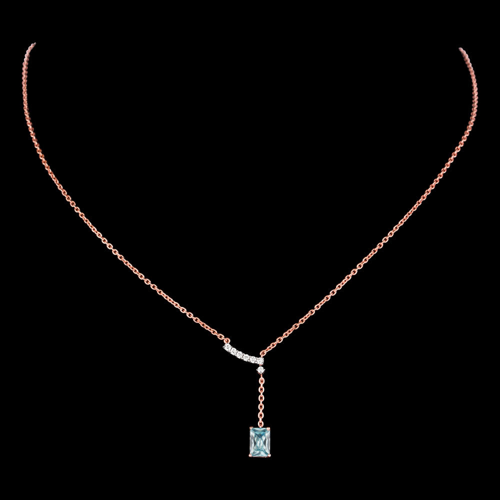 14K Rose Gold Diamond Pendant - 0.123ct VS-SI-GH with Colour Stones