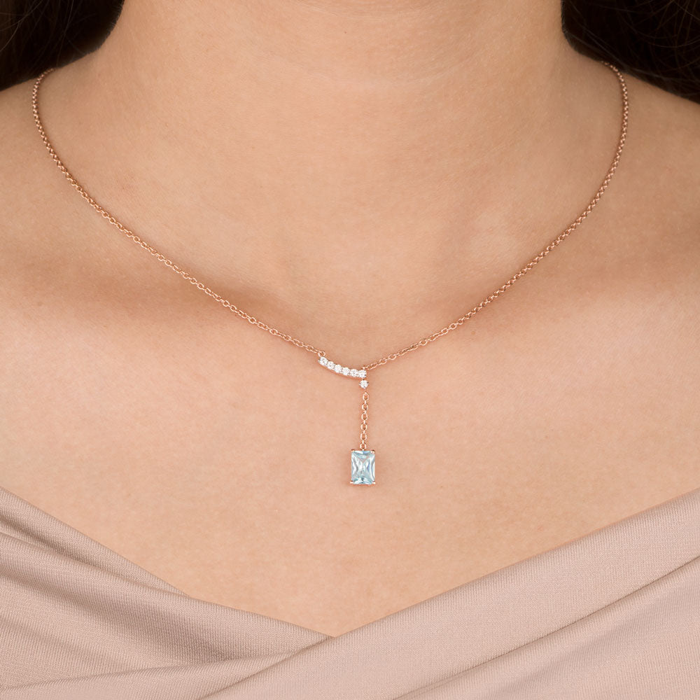 14K Rose Gold Diamond Pendant - 0.123ct VS-SI-GH with Colour Stones
