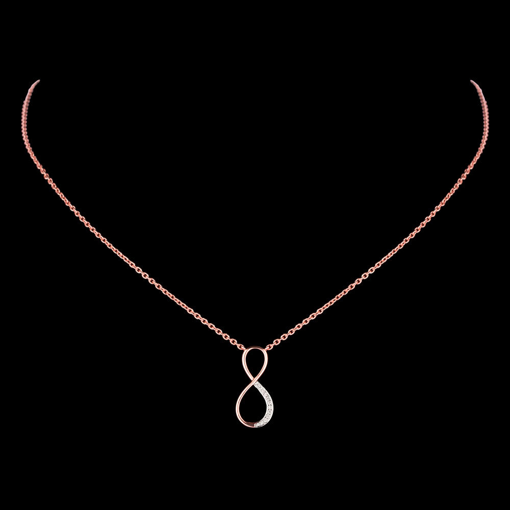 14K Rose Gold Diamond Pendant - 0.049ct VS-SI-GH