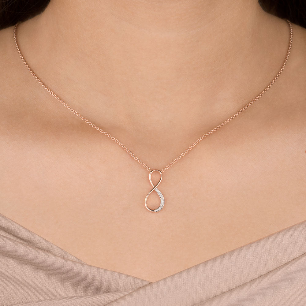 14K Rose Gold Diamond Pendant - 0.049ct VS-SI-GH