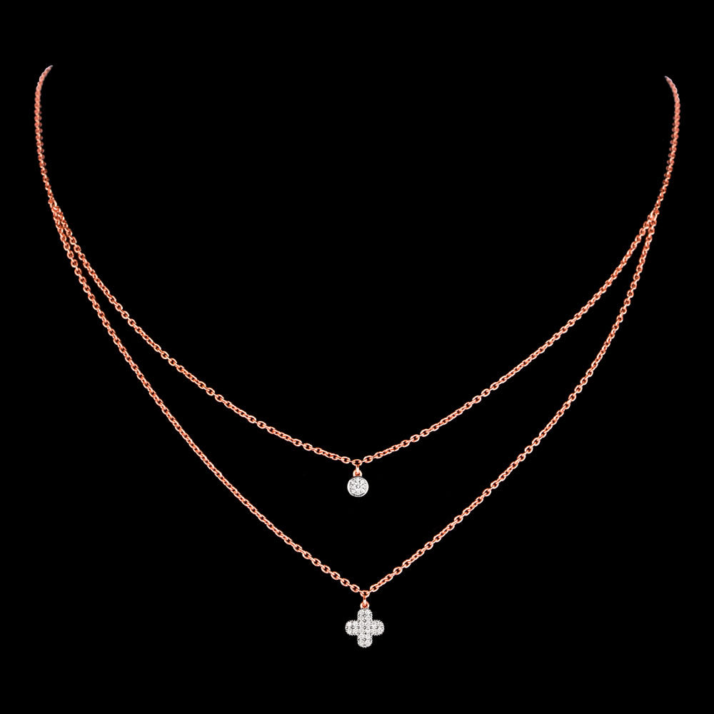 14K Rose Gold Diamond Pendant - 0.133ct VS-SI-GH