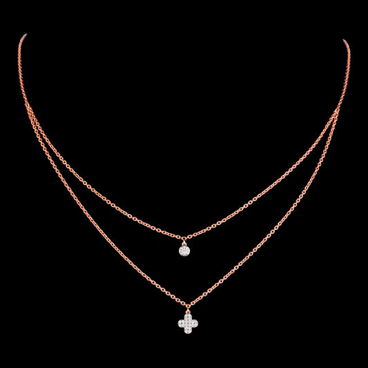 14K Rose Gold Diamond Pendant - 0.133ct VS-SI-GH