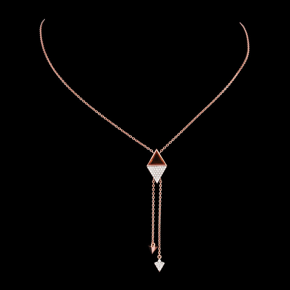 14K Rose Gold Diamond Pendant - 0.377ct VS-SI-GH with Colour Stones