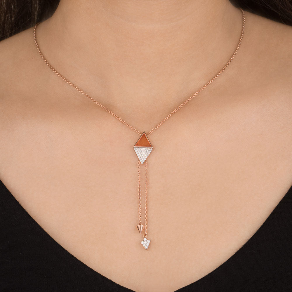 14K Rose Gold Diamond Pendant - 0.377ct VS-SI-GH with Colour Stones