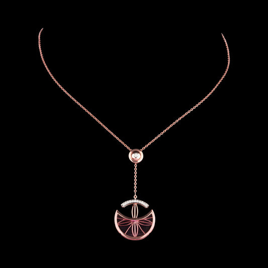 14K Rose Gold Diamond Pendant - 0.141ct VS-SI-GH with Colour Stones