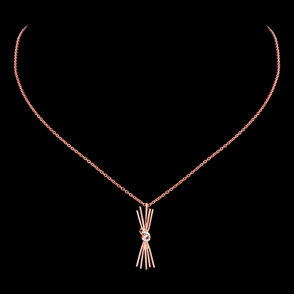 14K Rose Gold Diamond Pendant - 0.054ct VS-SI-GH