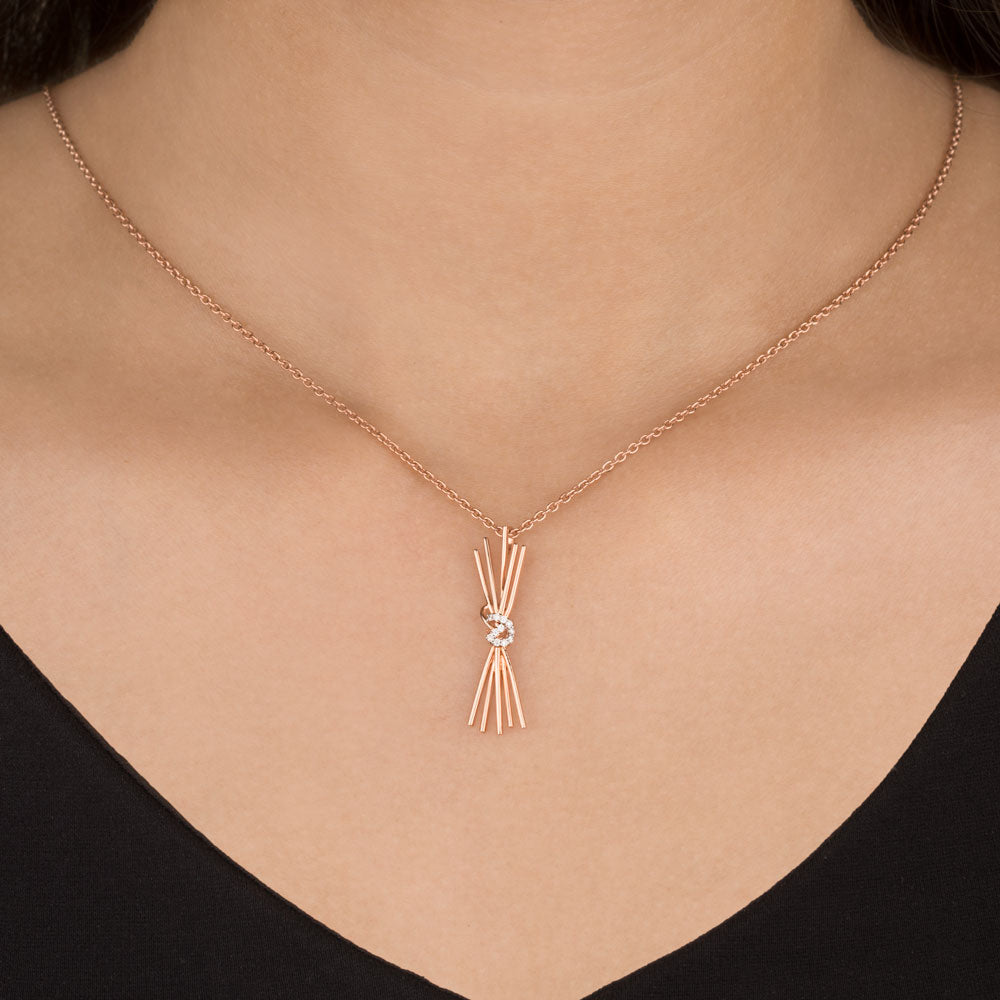14K Rose Gold Diamond Pendant - 0.054ct VS-SI-GH