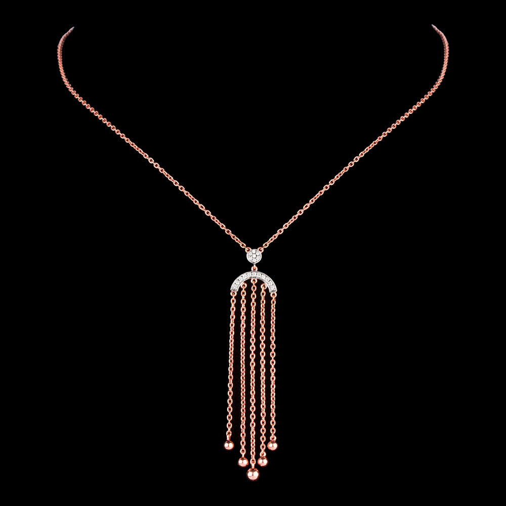 14K Rose Gold Diamond Pendant - 0.095ct VS-SI-GH