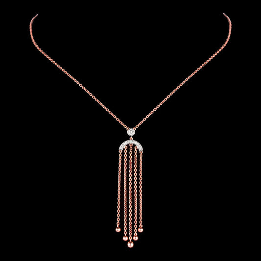 14K Rose Gold Diamond Pendant - 0.095ct VS-SI-GH