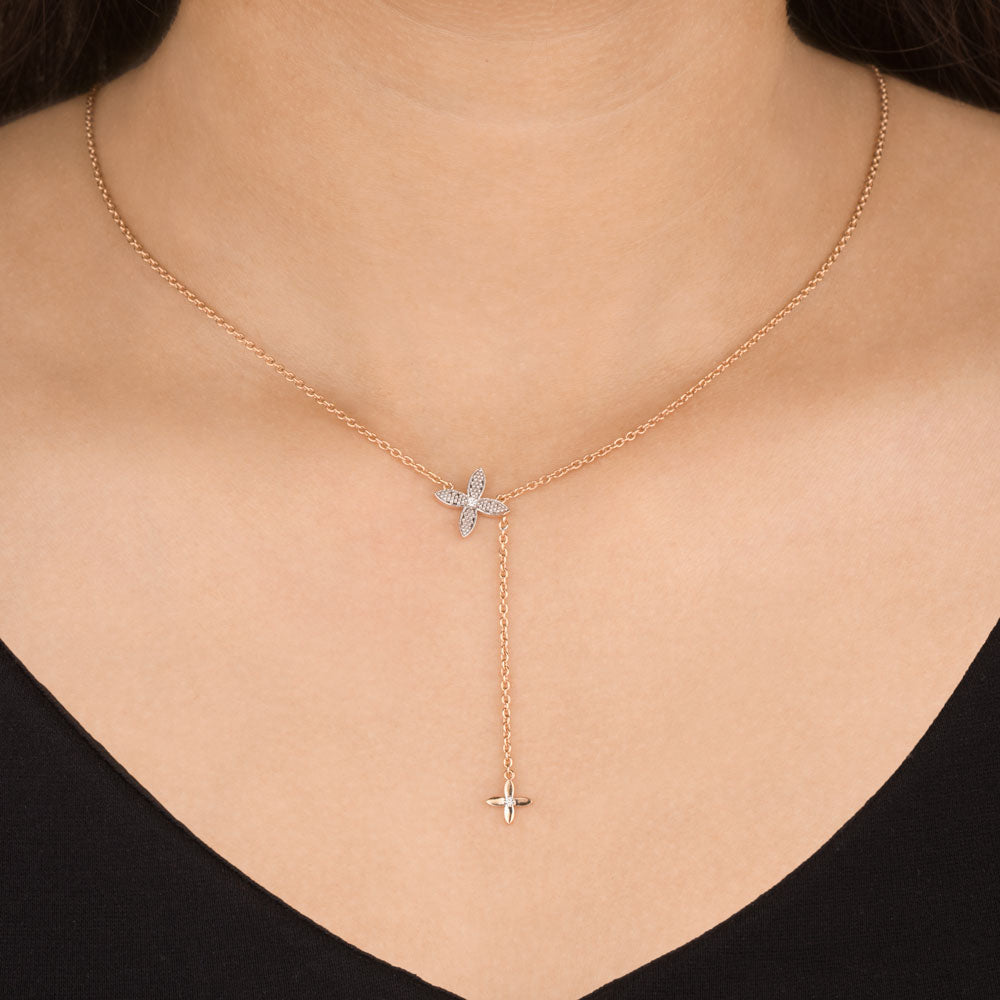 14K Rose Gold Diamond Pendant - 0.02ct VS-GH