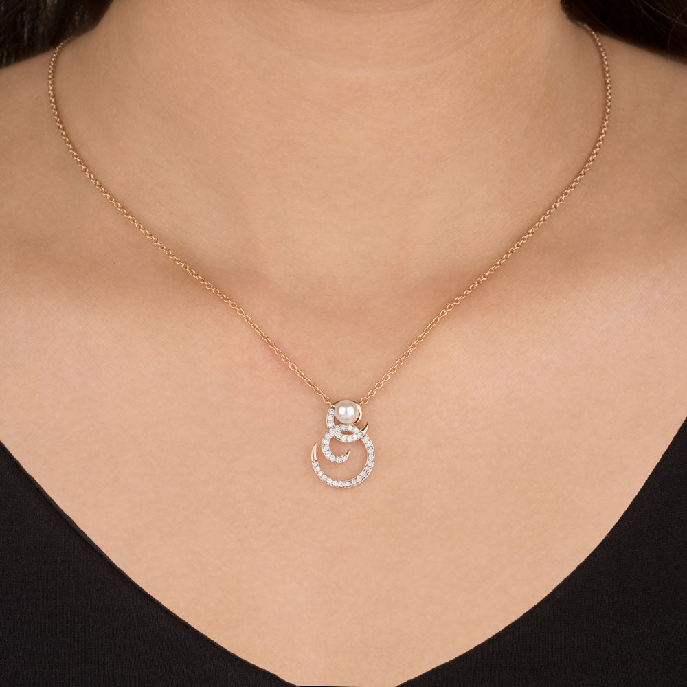 14K Rose Gold Diamond Pendant - 0.221ct VS-SI-GH with Colour Stones