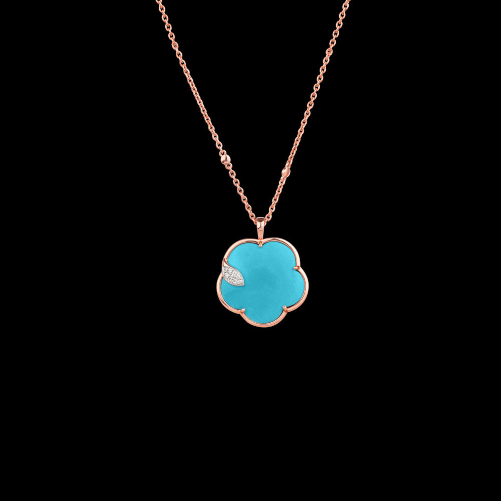 18K Rose Gold Diamond Pendant - 0.046ct VVS-EF with Colour Stones