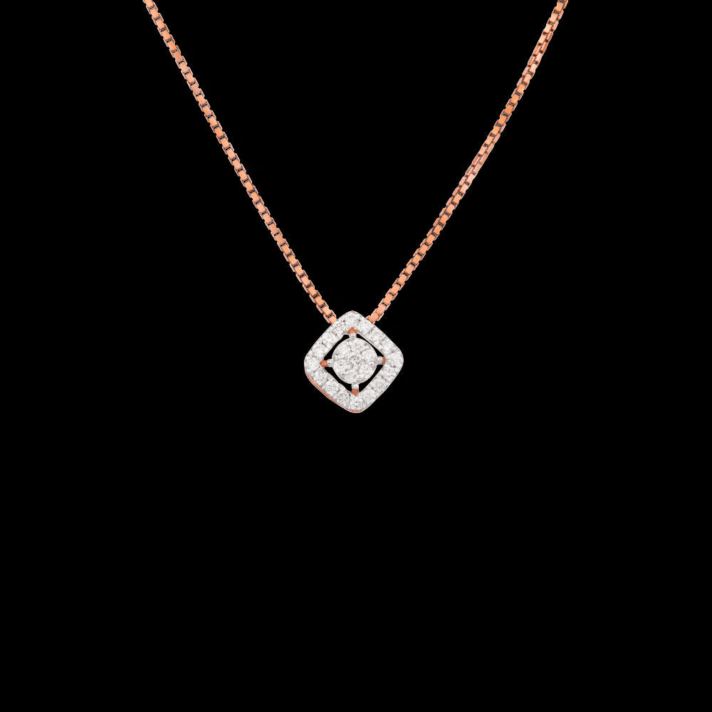 18K Rose Gold Diamond Pendant - 0.19ct VVS-VS-GH