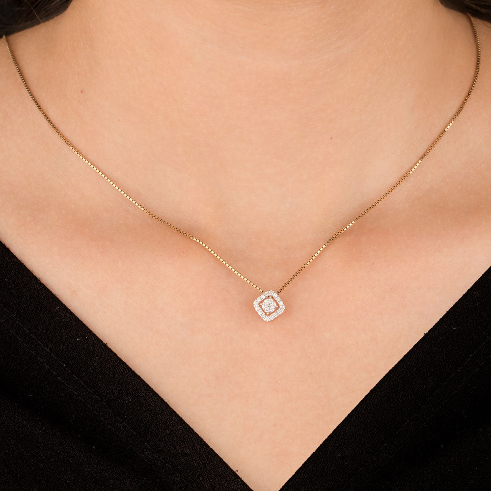 18K Rose Gold Diamond Pendant - 0.19ct VVS-VS-GH