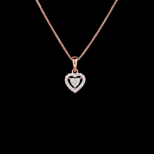 18K Rose Gold Diamond Pendant - 0.388ct VS-FG