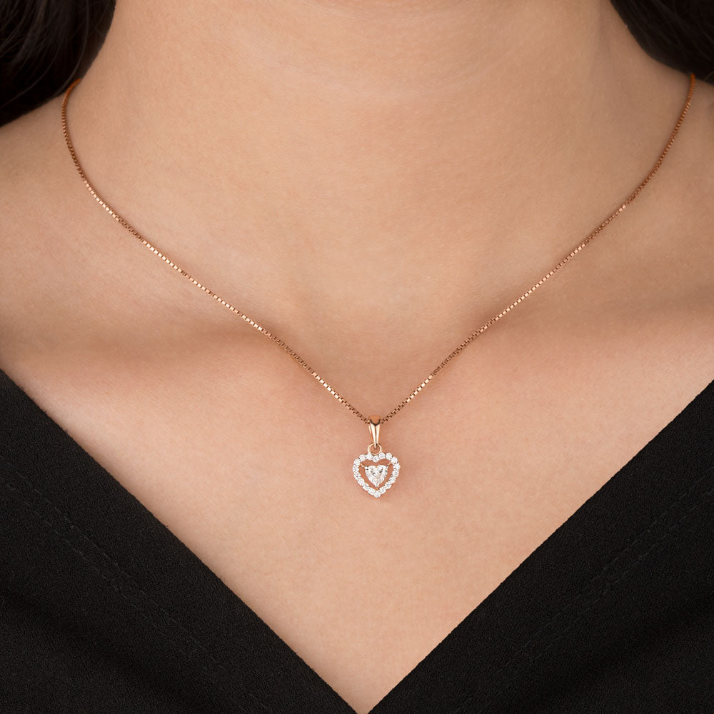 18K Rose Gold Diamond Pendant - 0.388ct VS-FG