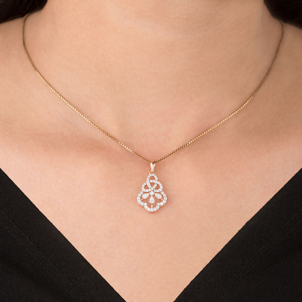 18K Rose Gold Diamond Pendant - 0.47ct VS-FG