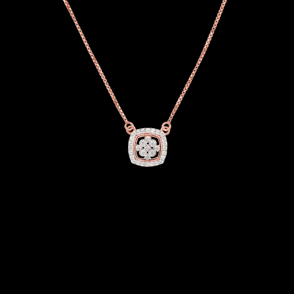 14K Rose Gold Diamond Pendant - 0.183ct SI-GH