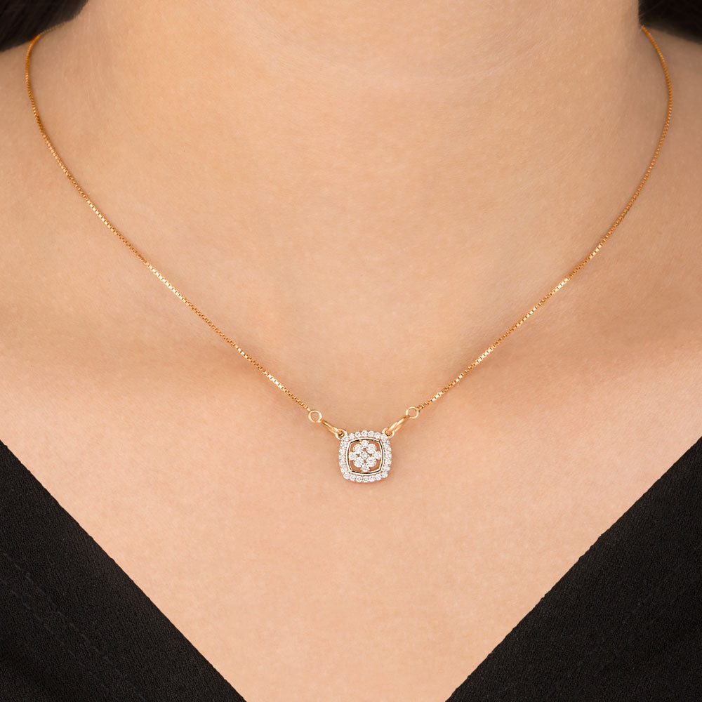 14K Rose Gold Diamond Pendant - 0.183ct SI-GH