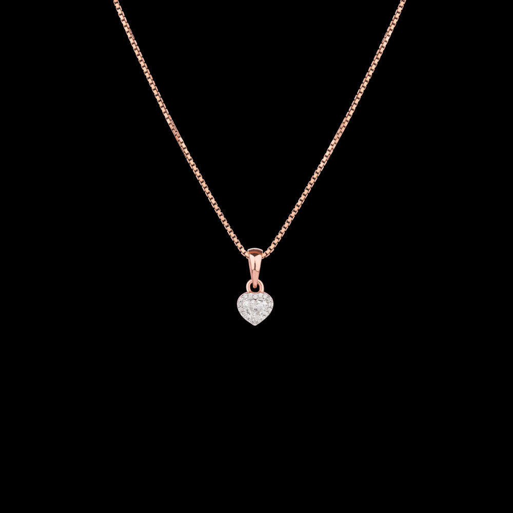 18K Rose Gold Diamond Pendant - 0.278ct VVS-EF