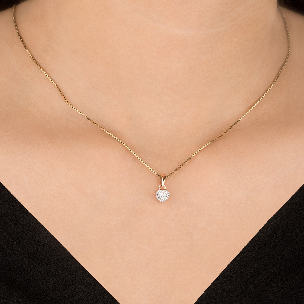 18K Rose Gold Diamond Pendant - 0.278ct VVS-EF