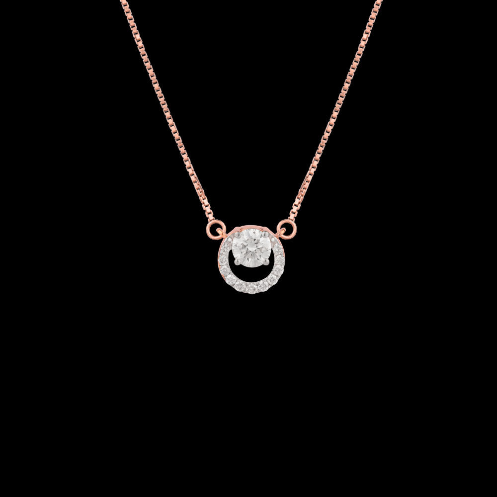 18K Rose Gold Diamond Pendant - 0.08ct VVS-VS-HI