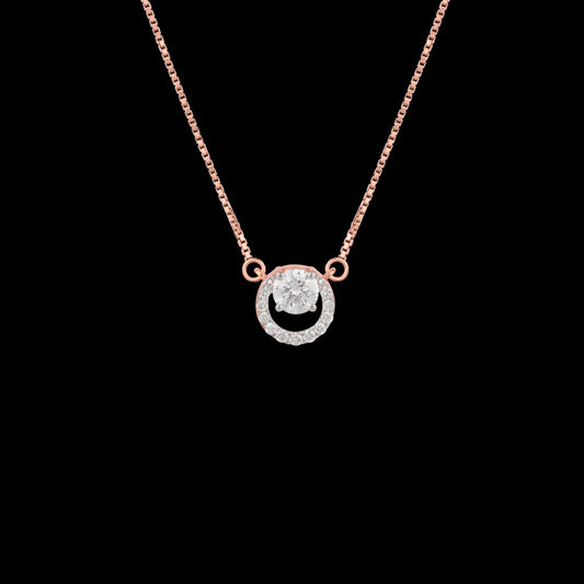 18K Rose Gold Diamond Pendant - 0.08ct VVS-VS-HI
