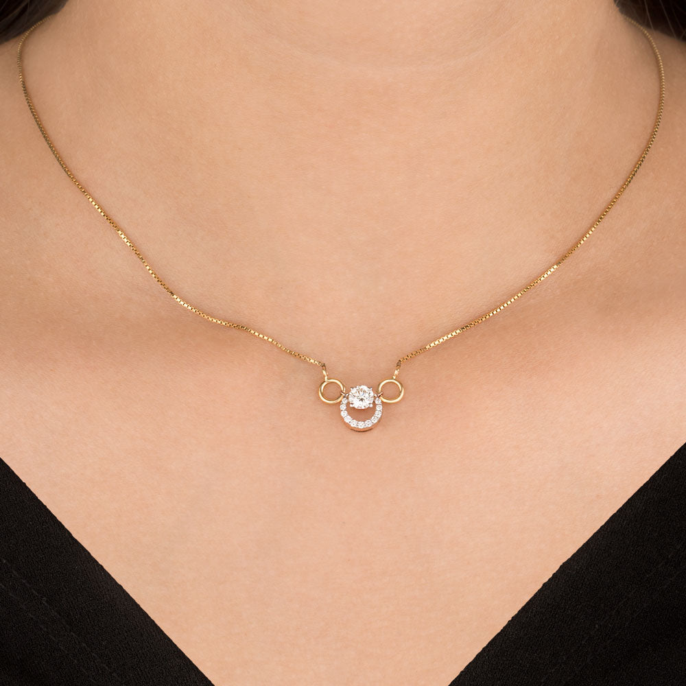 18K Rose Gold Diamond Pendant - 0.08ct VVS-VS-HI