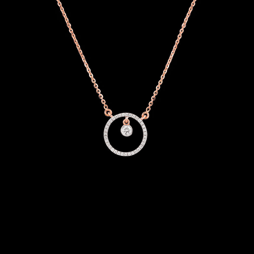 18K Rose Gold Diamond Pendant - 0.175ct VVS-EF