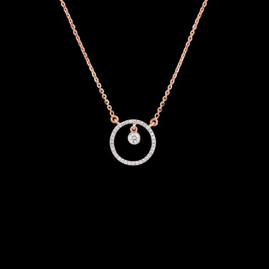 18K Rose Gold Diamond Pendant - 0.175ct VVS-EF