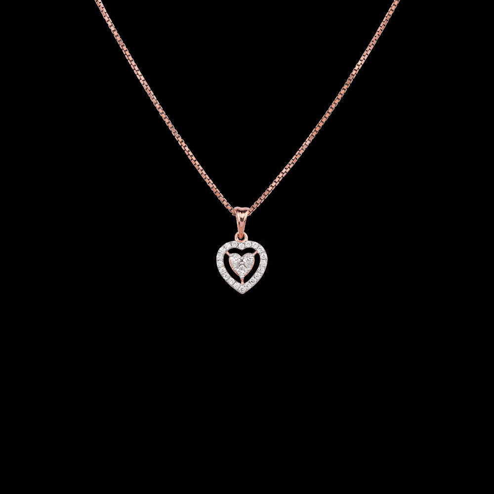 18K Rose Gold Diamond Pendant - 0.254ct VVS-VS-GH