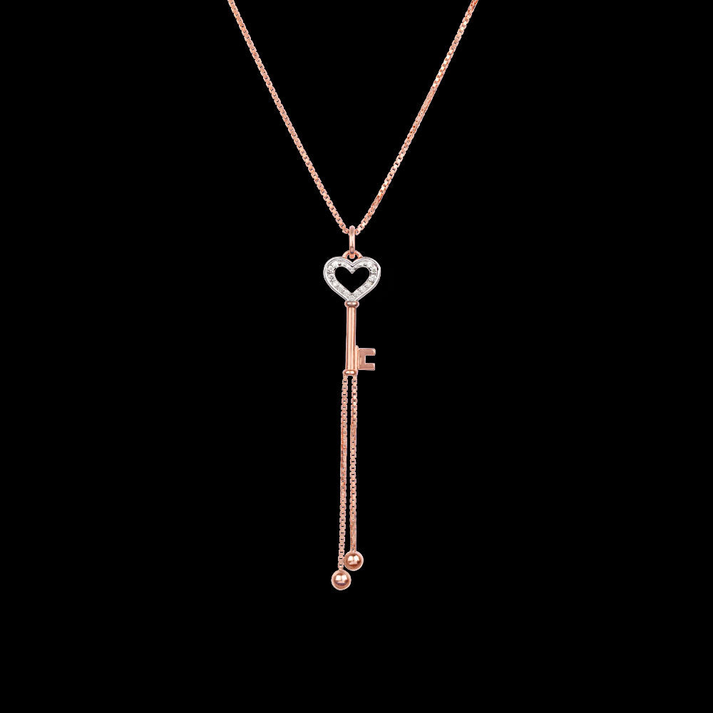 14K Rose Gold Diamond Pendant - 0.13ct VS-SI-GH