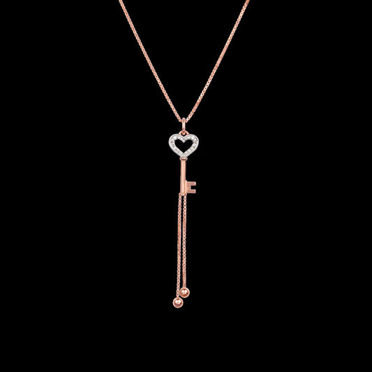 14K Rose Gold Diamond Pendant - 0.13ct VS-SI-GH