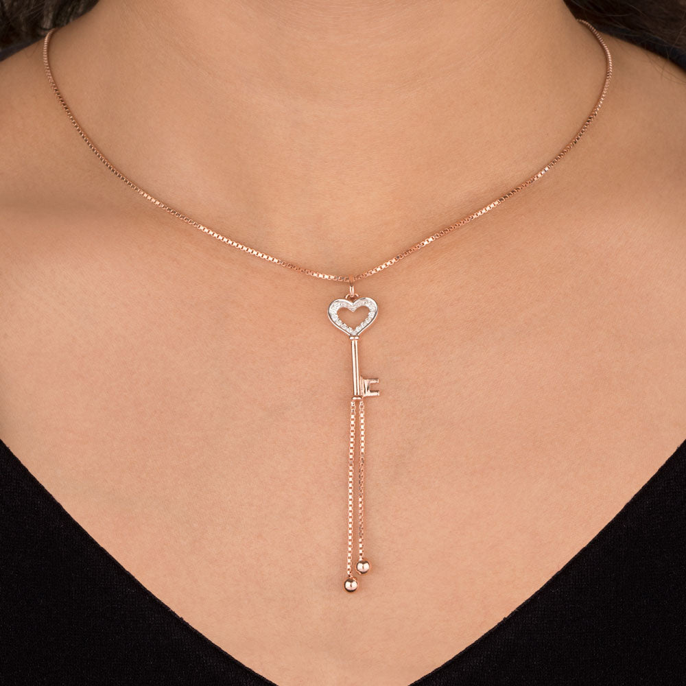 14K Rose Gold Diamond Pendant - 0.13ct VS-SI-GH
