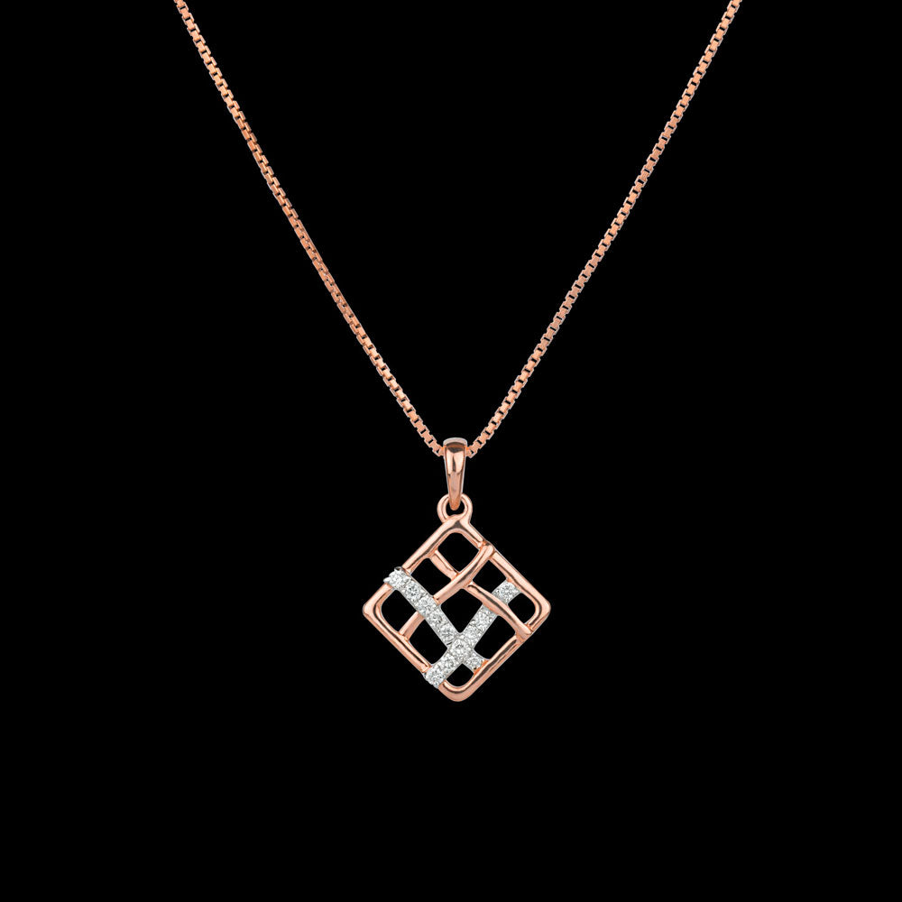 18K Rose Gold Diamond Pendant - 0.09ct SI-IJ