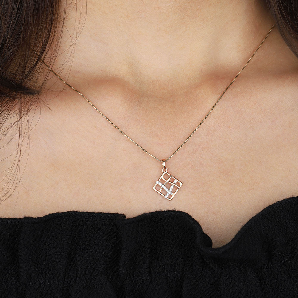 18K Rose Gold Diamond Pendant - 0.09ct SI-IJ