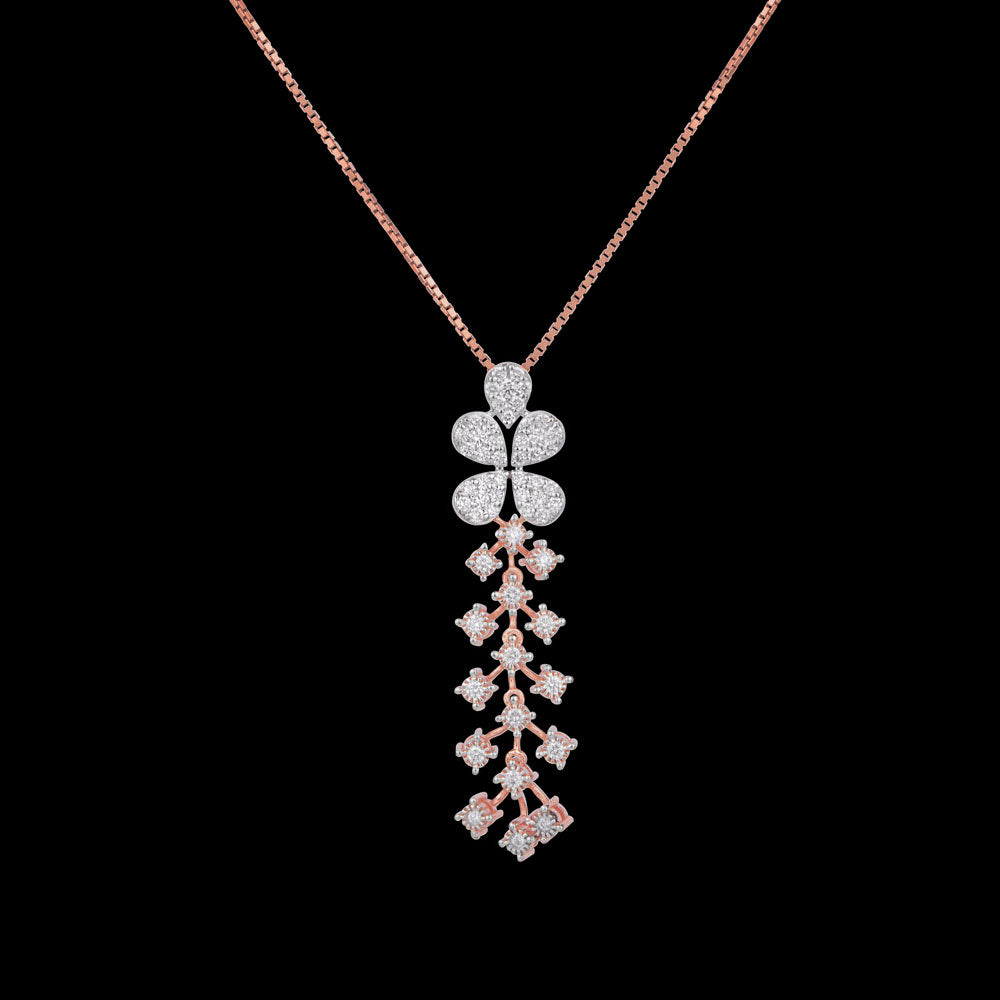 14K Rose Gold Diamond Pendant - 0.52ct VVS-VS-HIJ