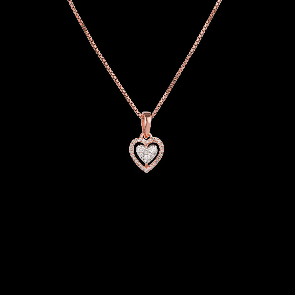 14K Rose Gold Diamond Pendant - 0.17ct VVS-VS-IJ