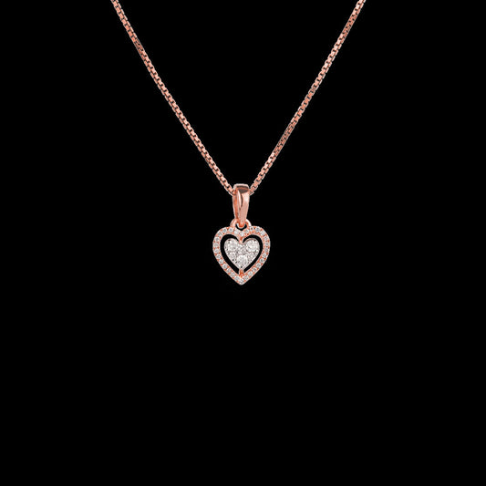 14K Rose Gold Diamond Pendant - 0.17ct VVS-VS-IJ