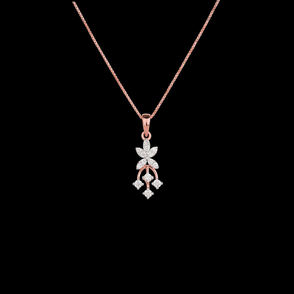 18K Rose Gold Diamond Pendant - 0.33ct VVS-VS-GH