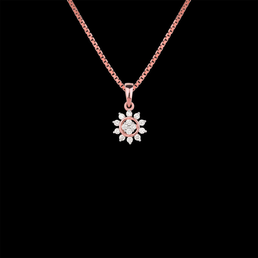 14K Rose Gold Diamond Pendant - 0.23ct SI-GH