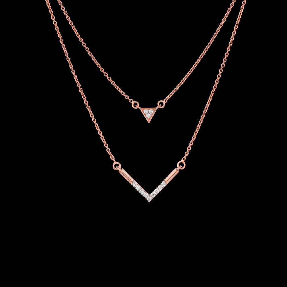 14K Rose Gold Diamond Pendant - 0.11ct VVS-GH